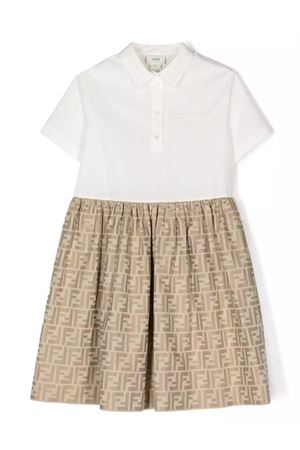 abito in cotone bianco FENDI KIDS | JFB664ALO6F1F4G